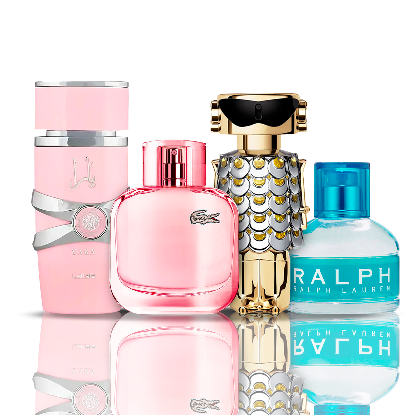 Set of 4 Perfumes | Fame + Yara + Lacoste Sparkling + Ralph Lauren 100 ml