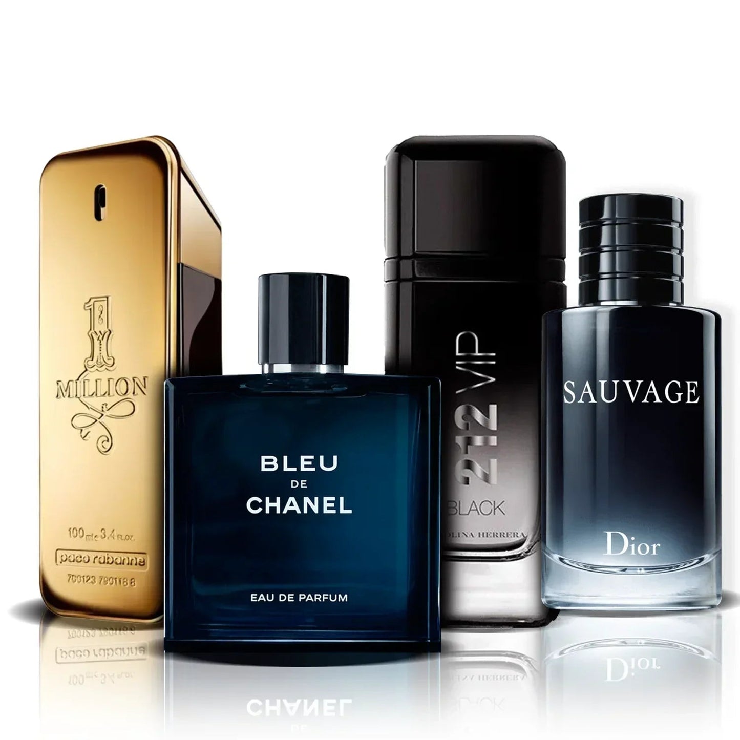 Set of 4 Perfumes | One Million, Bleu de Chanel, 212 Vip Black and Sauvage (100 ml)