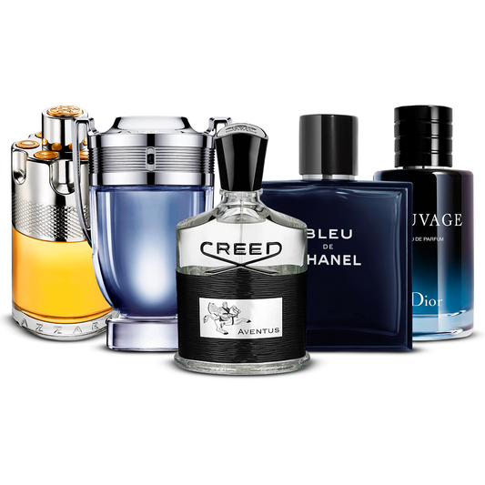 Set of 5 Perfumes  – Azzaro Wanted, Invictus, Creed Aventus, Bleu de Chanel and Sauvage  [100 ml each]