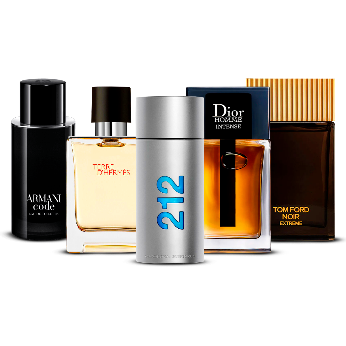 Set of 5 Perfumes  –  Armani Code, Invictus, Dior Homme Intense, Bleu de Chanel and Terre d'Hermès  [100 ml each] (Copy)