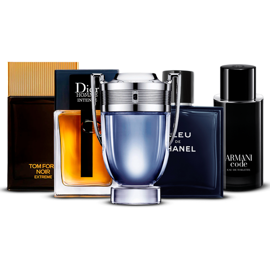 Set of 5 Perfumes  – Tom Ford Noir Extrême, Dior Homme Intense, Invictus, Bleu de Chanel and Armani Code [100 ml each]