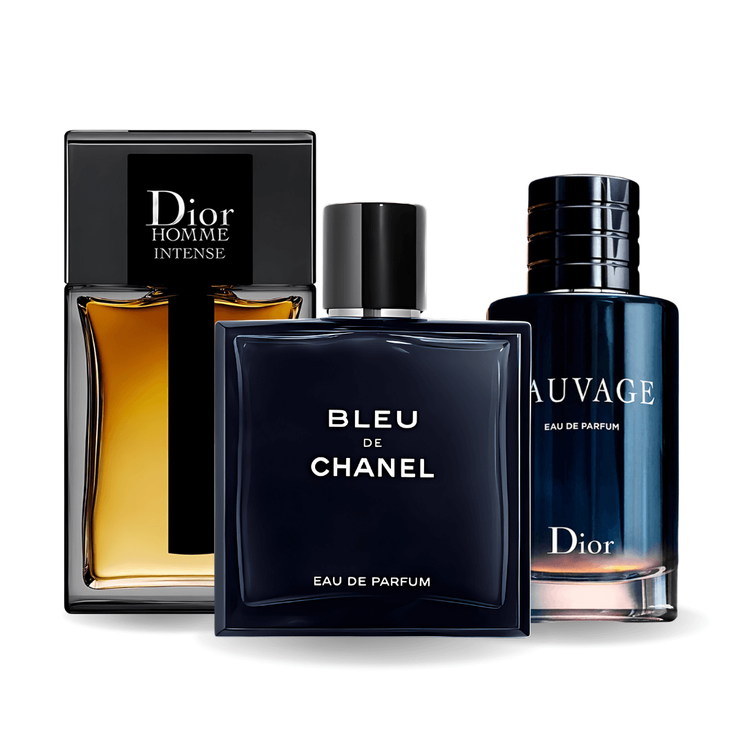 Set of 3 Perfumes | Sauvage Dior, Bleu de Chanel, Dior Homme Intense 100 ml