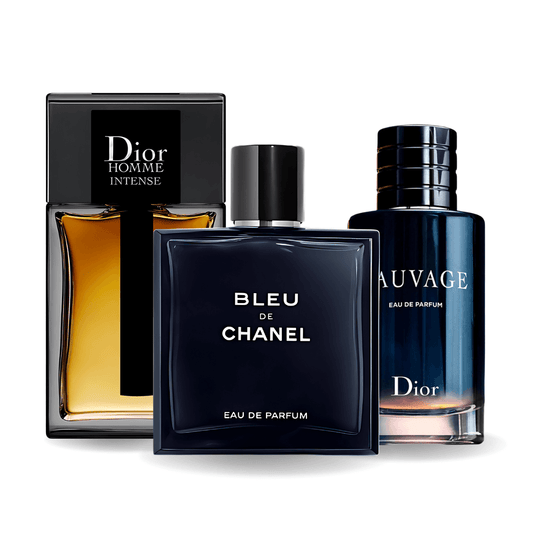 Set of 3 Perfumes | Sauvage Dior, Bleu de Chanel, Dior Homme Intense 100 ml