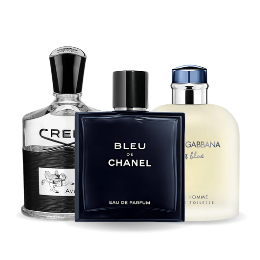 Set of 3 Perfumes | Bleu de Chanel, Creed Aventus, Light Blue Dolce Gabbana 100 ml
