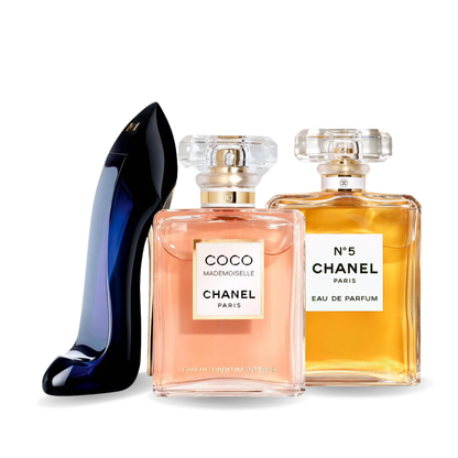 Set of 3 Perfumes | GOOD GIRL, COCO MADEMOISELLE, Chanel Nº5 100 ml