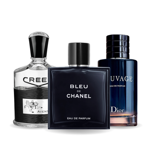 Set of 3 Perfumes | Creed Aventus, Bleu de Chanel, Dior Sauvage 100 ml