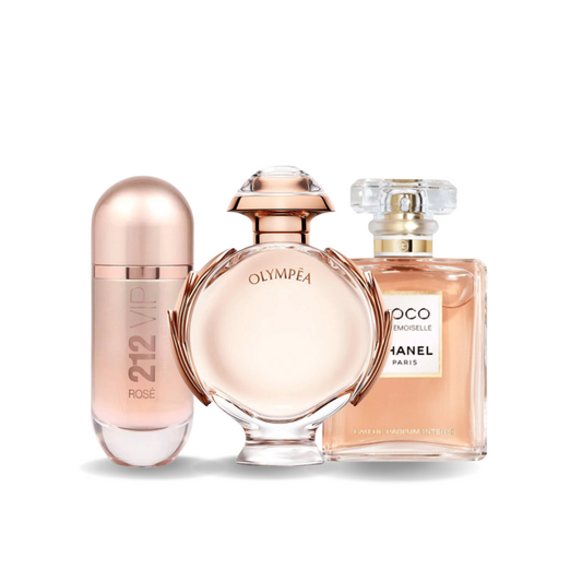 Set of 3 Perfumes | 212 VIP ROSÉ, OLYMPÉA, COCO MADEMOISELLE 100 ml