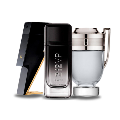 Set of 3 Perfumes | BAD BOY, 212 VIP BLACK, Paco Rabanne INVICTUS 100 ml