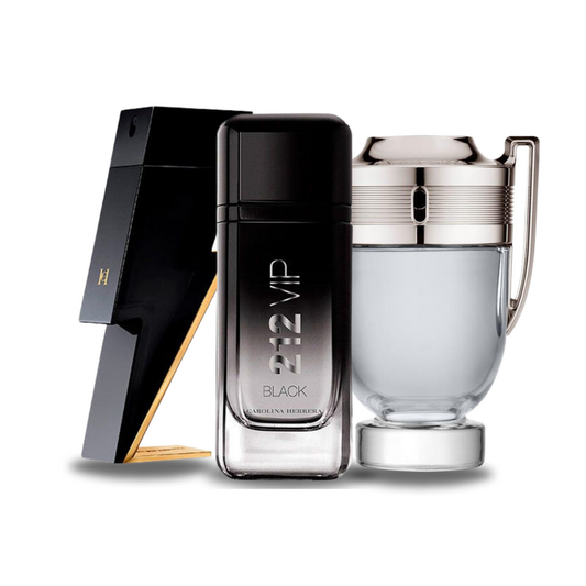 Set of 3 Perfumes | BAD BOY, 212 VIP BLACK, Paco Rabanne INVICTUS 100 ml