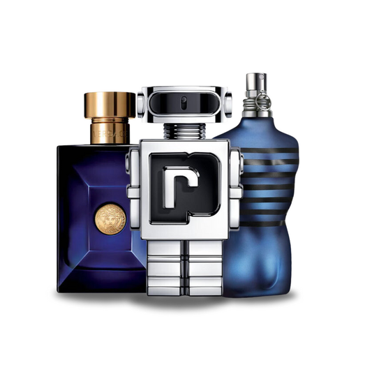 Set of 3 Perfumes | Versace DYLAN BLUE, Paco Rabanne PHANTOM, Jean Paul Gaultier ULTRA MALE 100 ml