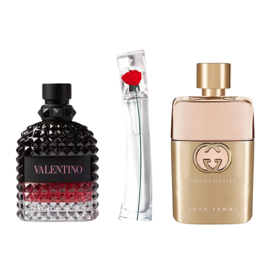 Set of 3 Perfumes | Gucci Guilty, Valentino Intense, Flower Kenzo 100 ml
