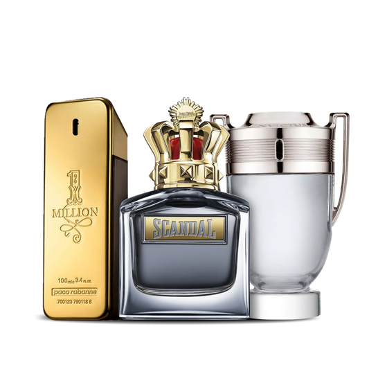 Set of 3 Perfumes | Invictus + Scandal Men + One Million 100 ml