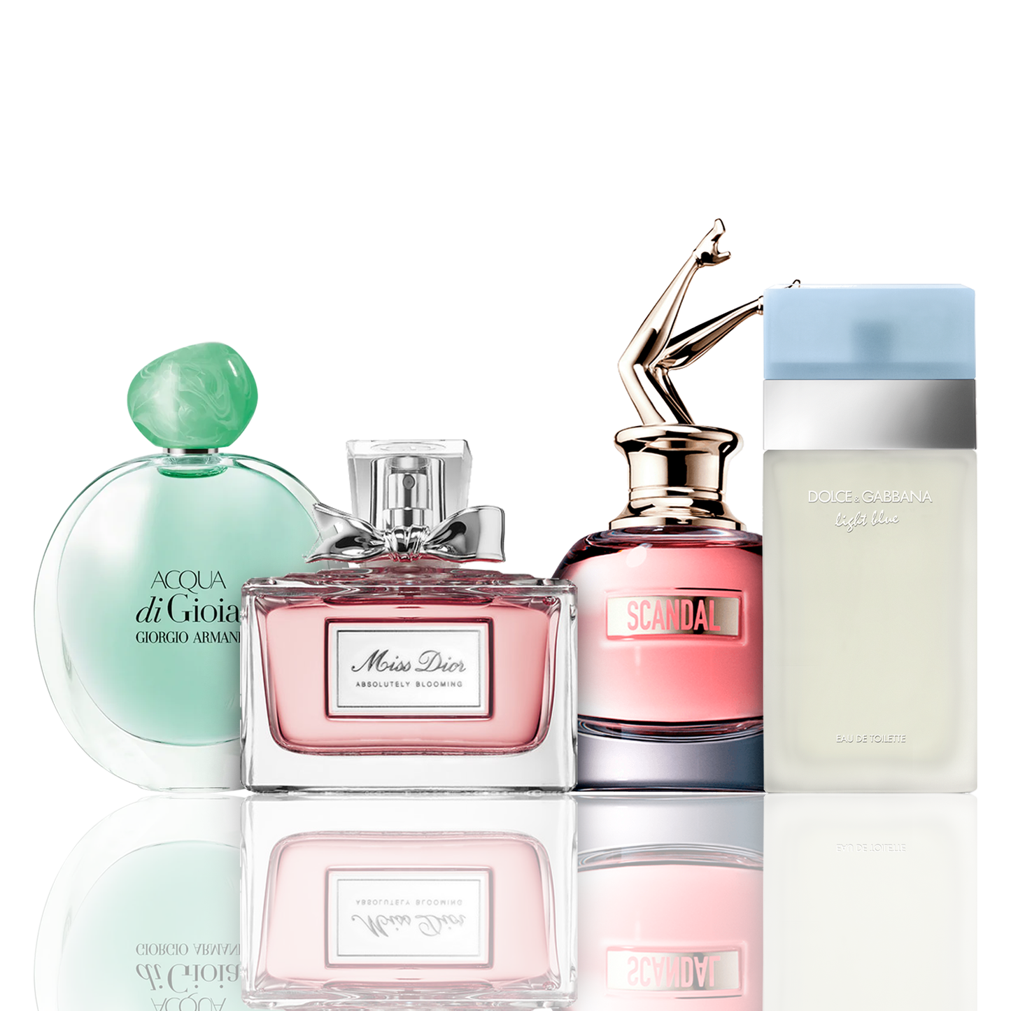 Set of 4 Perfumes | Acqua di Gioia, Light Blue, Scandal, Miss Dior 100 ml