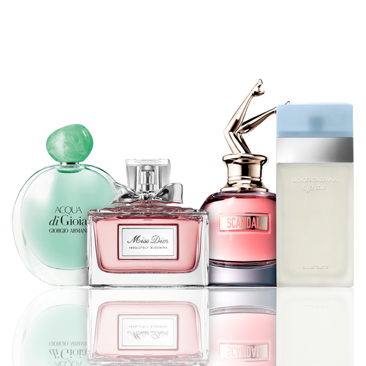 Set of 4 Perfumes | Acqua di Gioia, Light Blue, Scandal, Miss Dior 100 ml