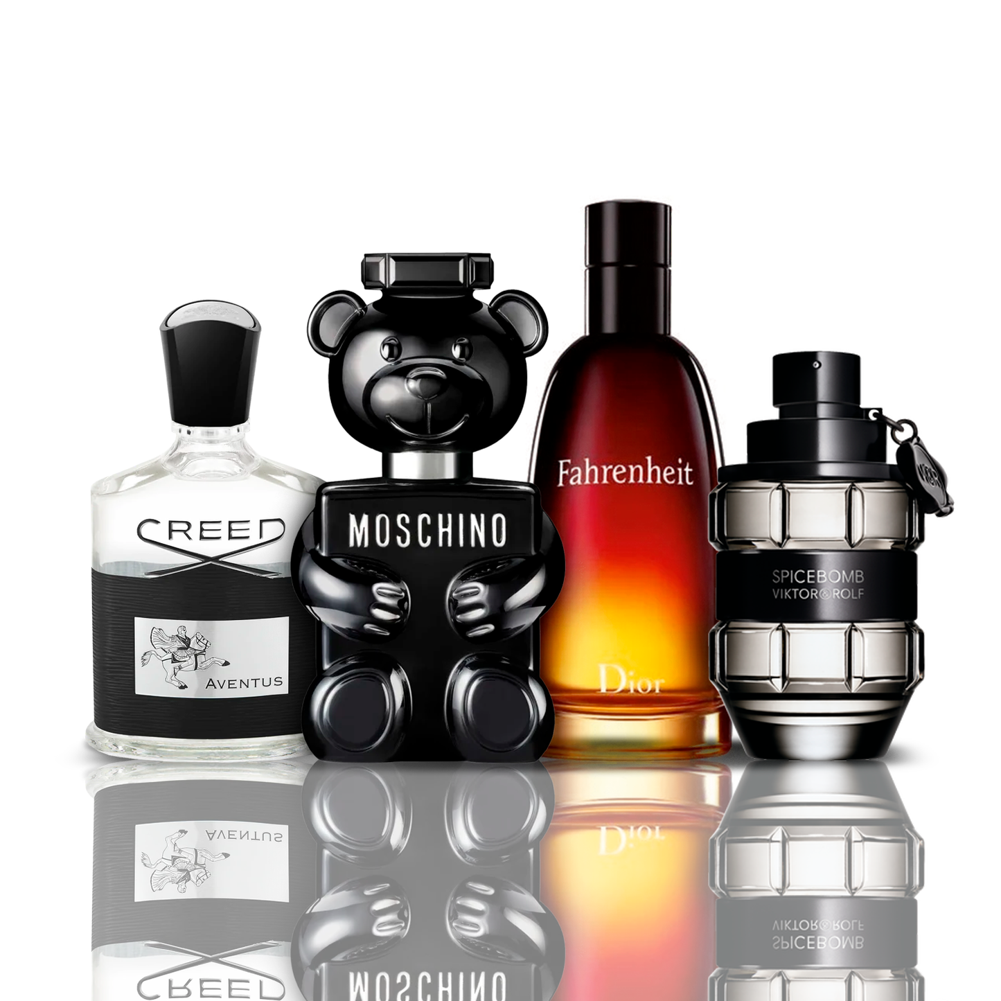 Set of 4 Perfumes | Creed Aventus + Fahrenheit + SpiceBomb + Toy Boy Moschino 100 ml
