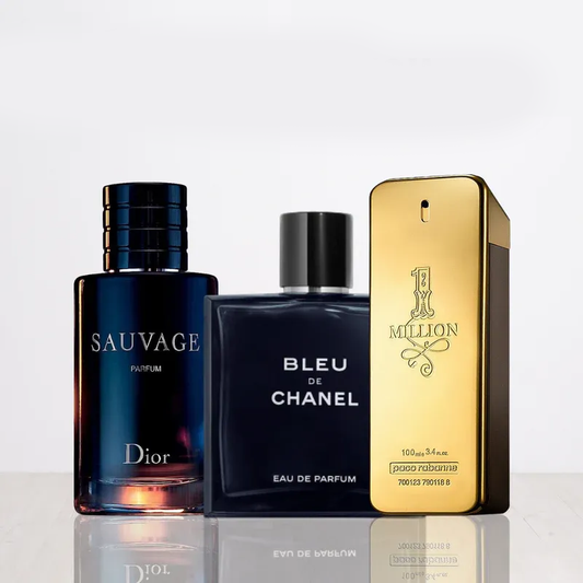 Set of 3 Perfumes | Sauvage Dior + One Million + Bleu de Chanel 100 ml
