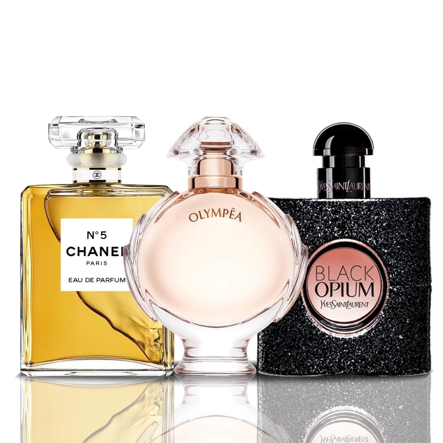 Set of 3 Perfumes | Black Opium + Chanel N°5 + Olympea 100 ml