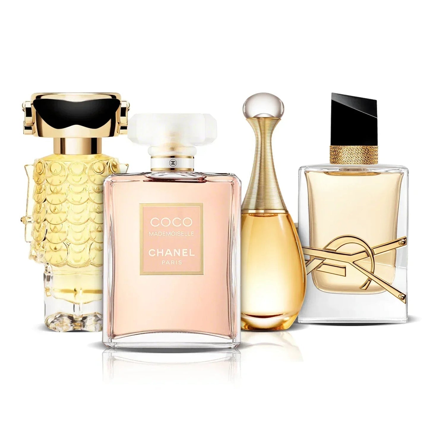 Set of 4 Perfumes | Fame, Coco Mademoiselle, J'adore and Libre (100 ml)