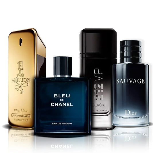 Set of 4 Perfumes | One Million, Bleu de Chanel, 212 Vip Black and Sauvage (100 ml)