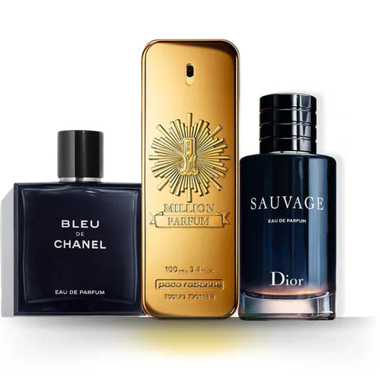 Set of 3 Perfumes | Bleu de Chanel + Sauvage + One Million 100 ml