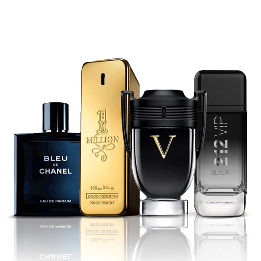 Set of 4 Perfumes | Bleu de Chanel + One Million + Invictus Victory + 212 VIP Black 100 ml